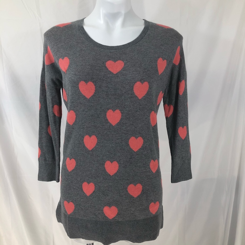 Banana republic, long sleeve heart sweatshirt